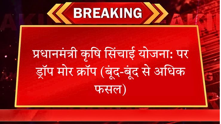 प्रधानमंत्री कृषि सिंचाई योजना: पर ड्रॉप मोर क्रॉप (बूंद-बूंद से अधिक फसल)